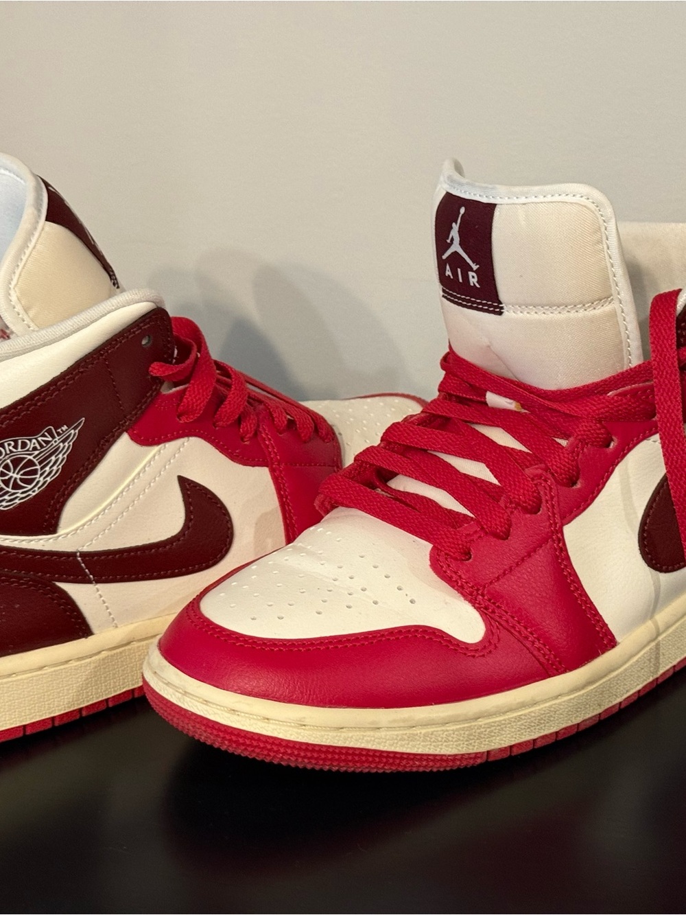 Jordan White and Red Low-Top Sneaker